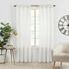 Gap Home Semi- Sheer Stripe Organic Cotton Window Curtain Pair Off-White 63