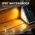 thumbnail image 6 of Hoyiours Solar Step Lights Outdoor Waterproof IP67, 10 LED 80 Lumens Solar Stair Lights with High-Efficiency Polycrystalline Glass Panel, Triangle Solar Deck Lights for Patio, Yard and Garden, 2 Pack, 6 of 7