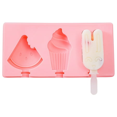 

Warkul 1 Set Ice Cream Maker Food Grade Heat Resistant Reusable 3-Cavity Type Ice Cream Mold Kitchen Tools