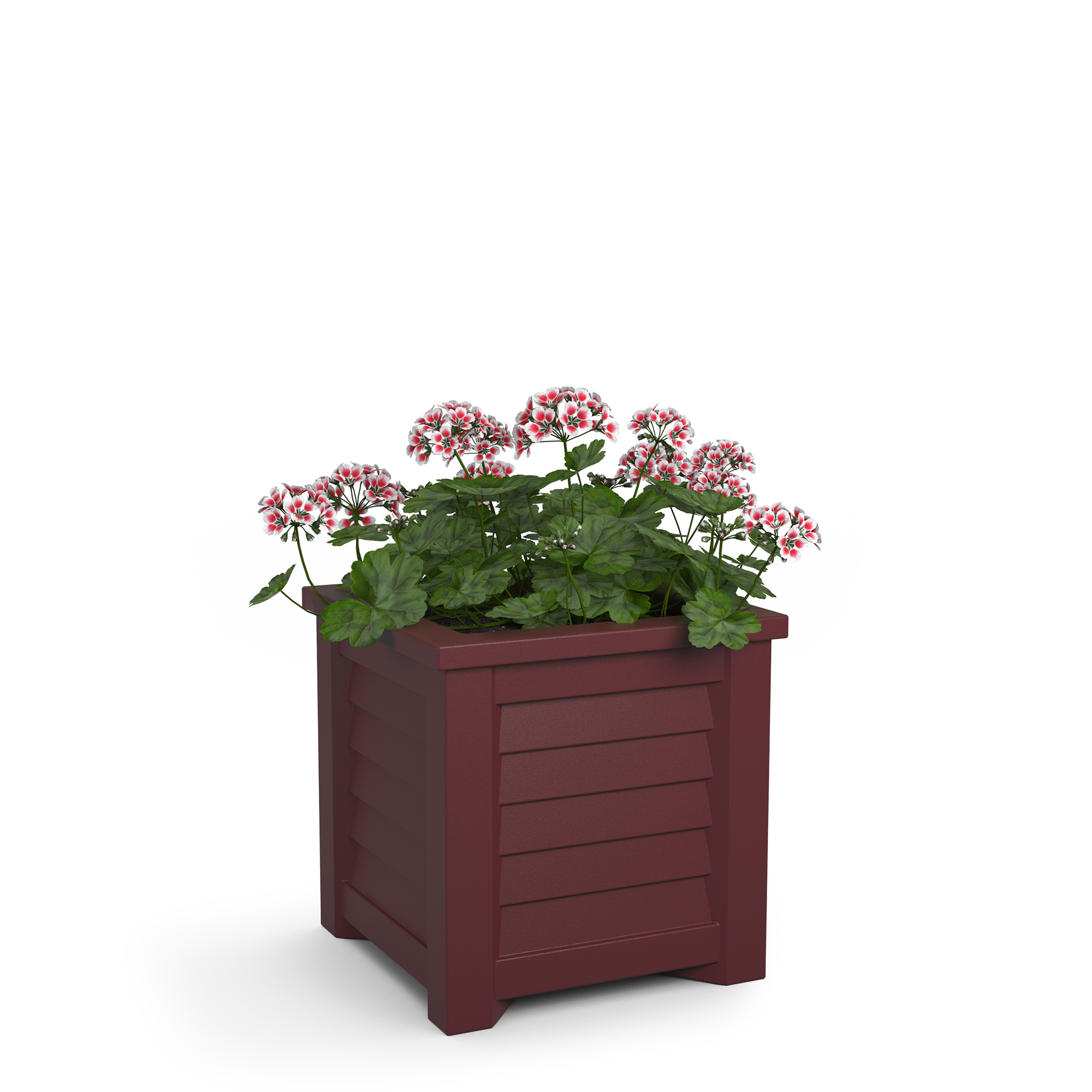 Mayne Lakeland 16" x 16" x 16" Square Cranberry Red Self Watering Plastic Planter