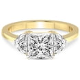 thumbnail image 3 of 2 Carat IGI Certified Princess Shape Lab Grown Diamond Engagement Ring | 14K Yellow Gold | Antonia Three Stone Half Moonset Diamond Ring | FG-VS1-VS2 Quality Friendly Diamonds, 3 of 5