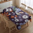 thumbnail image 2 of Darkpurple Daisy Flower Orange Petals Pattern Rectangle Tablecloth 60"x84",Waterproof Polyester Rectangle Table Cloth, Wipeable Spillproof Polyester Tablecloth for Dining, Camping, Indoor and Outdoor, 2 of 5