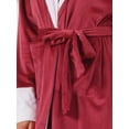 thumbnail image 5 of DARING DIVA Fluffy Hooded Bathrobe Plush Long Spa Robe S Red, 5 of 6