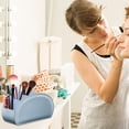 thumbnail image 5 of Fintie 5-Compartment Desktop Organizer with Makeup Brush Holder, Ice Blue, 5 of 10