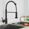 thumbnail image 4 of Matte Black Kitchen Faucet Sink Pull Down Sprayer Swivel Mixer Tap Single Handle, 4 of 11