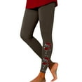 thumbnail image 1 of Gibobby Leggings para mujer Leggings casuales para mujer Leggings de entrenamiento Pantalones de bloque de color con estampado navideño Leggings elásticos(Marrón,XG), 1 of 5