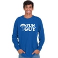 thumbnail image 3 of Fun Guy Fungi Mushroom Nerdy Geeky Men's Big & Tall Long Sleeve Graphic Tee Brisco Brands 3X, 3 of 5