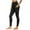 Black, variant on Women Yoga Pants Plus Size High Waisted Full Length with Pockets Polyester Spandex Workout Daily Wear