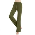thumbnail image 5 of Womens Wide Leg Yoga Pants Loose High Waist Wide Leg Pants Workout Out Leggings Casual Trousers Yoga Gym Pants Green l, 5 of 9