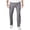 VZ33# Dark Gray, variant on Mens Pants Solid Color Elastic Waist Classic Veneer Crease Flat Head Chinos Mature Straight Leg Pants Casual Versatile Dailywear