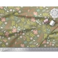 thumbnail image 3 of Soimoi Green Cotton Poplin Fabric Leaf Floral Print Sewing Fabric Yard 42 Inch Wide, 3 of 3