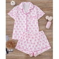 thumbnail image 3 of uublik Women's Pajamas Set Short Sleeve Sleepwear Button Down Pjs Soft 2 Piece Lounge Sets Pink, 3 of 5