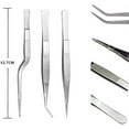 thumbnail image 2 of 5pc Cooking Tweezers Precision Kitchen Plating Tweezer Stainless Steel Curved Tongs for Baking Decorating Beauty, 2 of 2