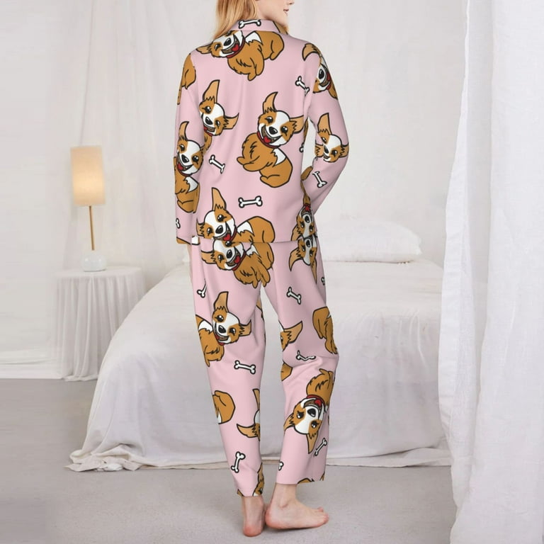 2 Piece Corgi Long PJ Set - Cartoon 2 Piece Corgi Long PJ Set - Cartoon