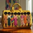 thumbnail image 3 of Dwellin Large Quilted Duffle Bag for Women Floral Print Barrel Overnight Weekender Handbag Travel Holiday Top Handle Satchel Q-B 18*9*9", 3 of 7