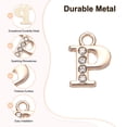 thumbnail image 2 of Uxcell 20 Pack Rhinestone P Letter Charm for DIY Bracelet/Wristbands/Jewelry Gold 0.39" x 0.51", 2 of 6
