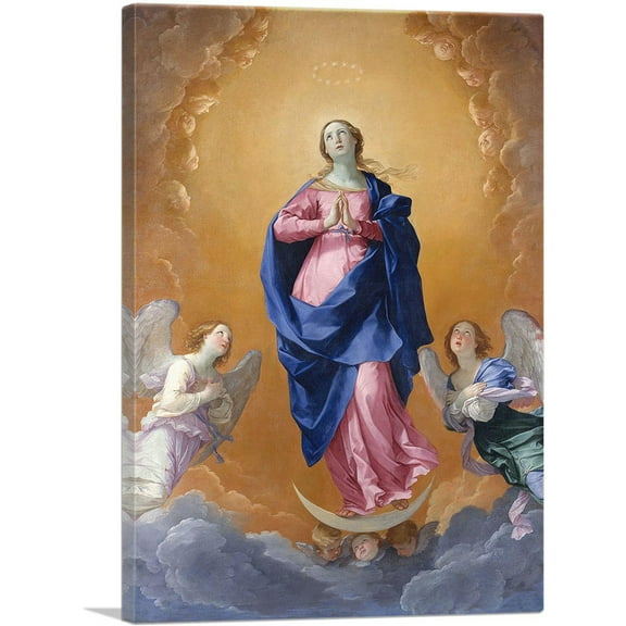 ARTCANVAS The Immaculate Conception 1627 Canvas Art Print by Guido Reni - Size: 26" x 18" (0.75" Deep)