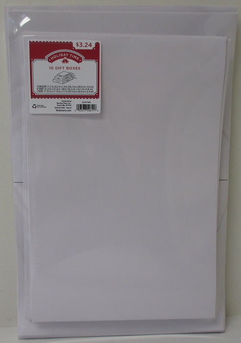15 pk x 9.38 in Holiday Time White Gift Boxes Shirt Size 14.75 in x 1.99 in 
