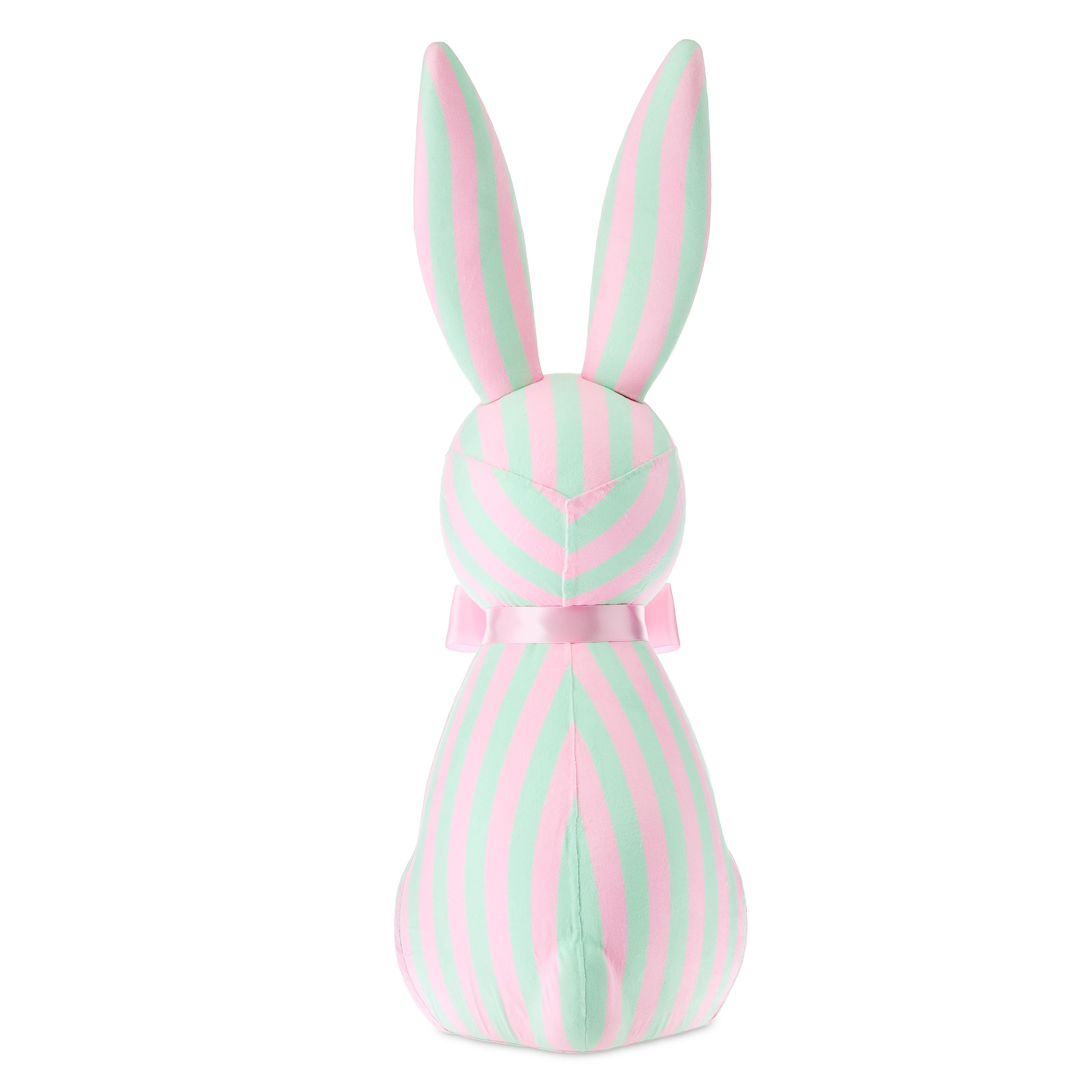 Jumbo Striped Bunny Tabletop Decoration, Mint Green and Pink, 27", Easter by Way To Celebrate