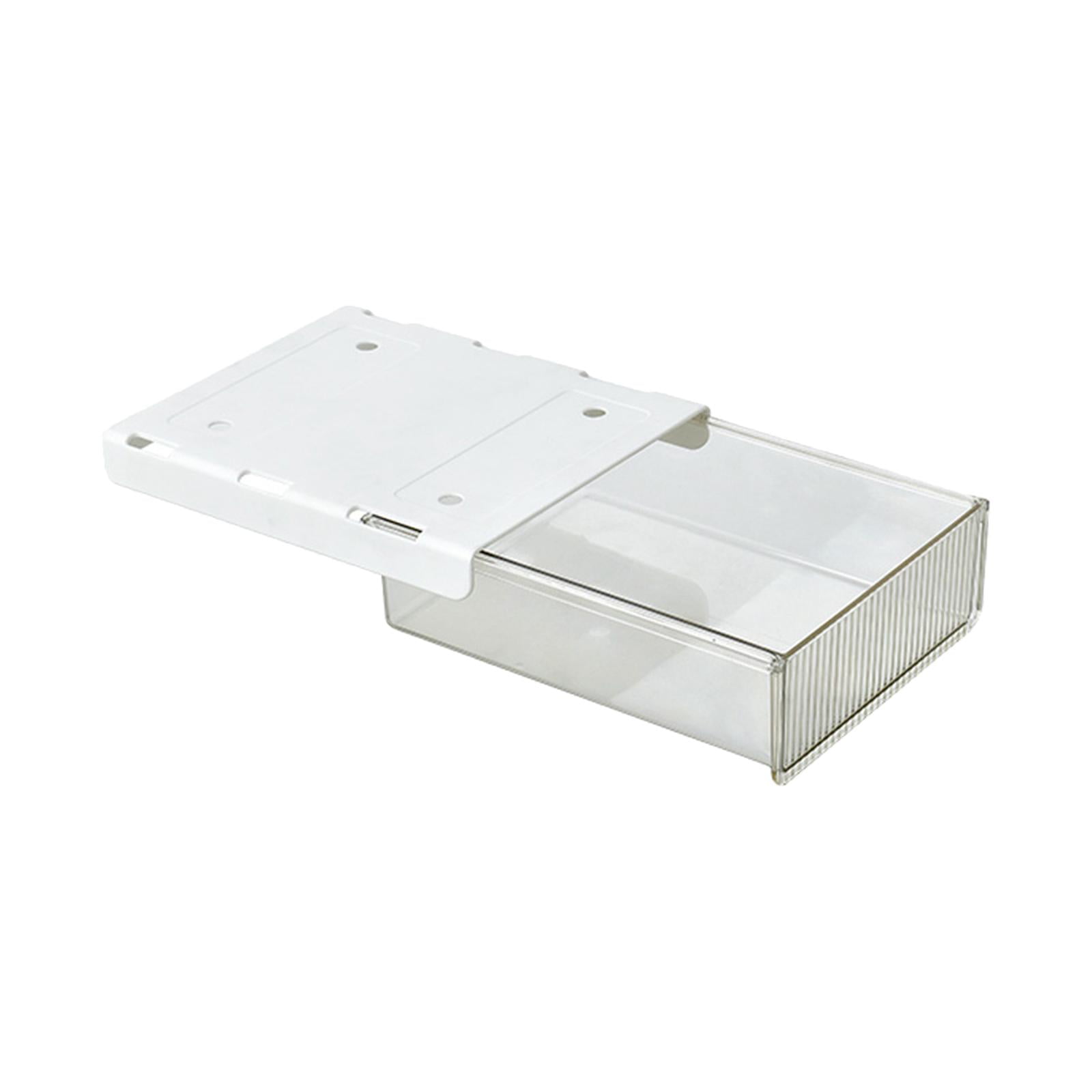 Baoblaze Under Desk Drawer Organizer Pen Holder Stationery Tray Invisible Durable Storage clear large