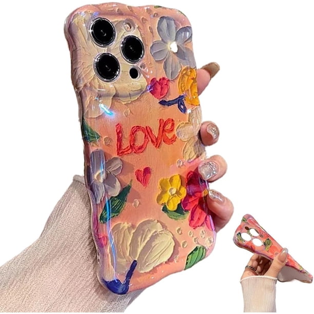 Lurvia Funda para teléfono, Funda con patrón de Luna y Flor de Pintura al óleo Retro Colorida, Funda Floral Delgada Protectora de TPU a Prueba de Golpes, Funda Impermeable para teléfono móvil con Airb