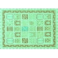 thumbnail image 1 of Ahgly Company Machine Washable Indoor Rectangle Abstract Turquoise Blue Modern Area Rugs, 6' x 9', 1 of 4