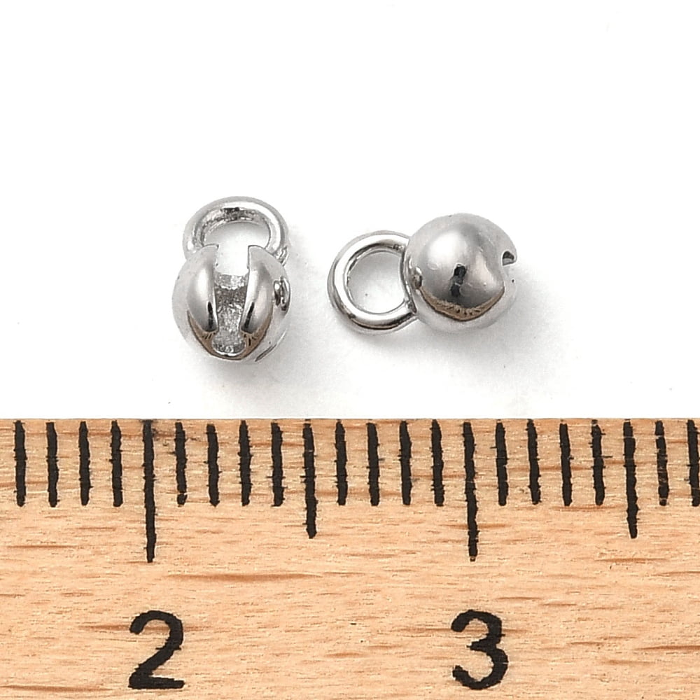 100pc Brass Bead Tips Calotte Ends Real Platinum Plated 6x4x3.5mm Hole: 1.3mm