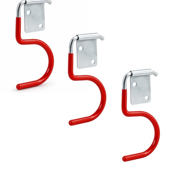 GRID 3-Piece Swivel Hooks  2" 5.1 cm Opening  Vinyl-Coated for Scratch-Free Storage  Pre-Drilled Plates  Ideal for Closets, Kitchens, and Garages