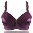 thumbnail image 2 of harmtty Women Wireless Floral Print Underwear Push Up Breathable Cotton Bra Bralette,Purple,38/85BC, 2 of 7