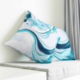 thumbnail image 4 of Throw Pillow Covers 20x20 Inch, Marble Ripple Decorative Pillow Cases for Couch Sofa Bed, Blue White Marble Lines Abstract Art Cotton Linen Square Home Decor Pillowcases with Hidden Zipper, 4 of 7