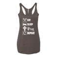 thumbnail image 2 of Eat Sleep Pray Repeat for Christians Faith | Womens Inspirational/Christian Premium Tri-Blend Racerback Tank Top, Brown, Medium, 2 of 3