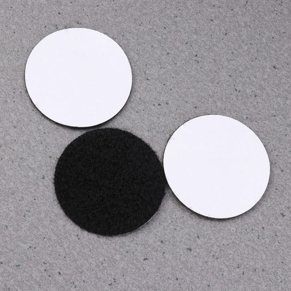 QIFULL Office Tape Hook Loop Tape Dots Polyester 12Pcs for Indoor Use Black