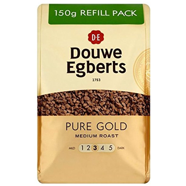 Douwe Egberts Pure Gold Medium Roast Coffee (150G) Pack Of 2