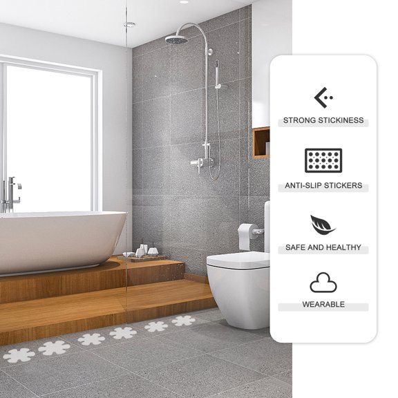 OFFIGAM 24Pcs Non-Skid Tub Grip Stickers Transparent PEVA Safety Strips for Showers and Pools