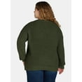 thumbnail image 5 of Time and Tru Women's and Women's Plus Waffle Stitch Sweater with Long Sleeves, Midweight, Sizes XS-4X, 5 of 5