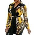 thumbnail image 3 of VONDA Women's Long Sleeve Lapel Vintage Floral Print Blouse Tops Irregular Hem Shirts, 3 of 4