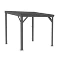 thumbnail image 2 of Miekor Furniture 8'x 8' Lean to Gazebo with Upgraded Drainage System, Wall Mounted Gazebo Hardtop Galvanized Steel Sloping Roof for Patio Deck Backyard Lawn Party(Gray) 89696, 2 of 9
