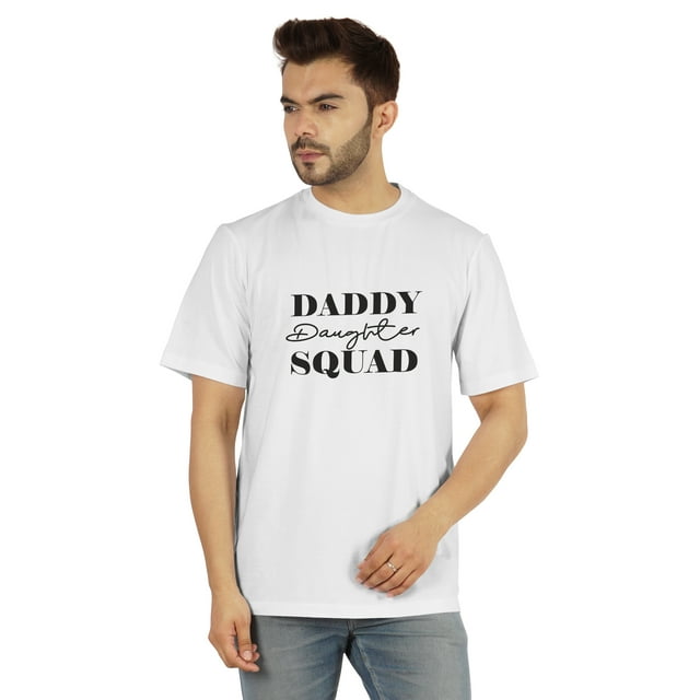 Inkmeso T-shirt Graphique Imprimé pour Hommes Daddy Daughter Squad€ T-shirt Col Rond Tee pour Pères / Papa