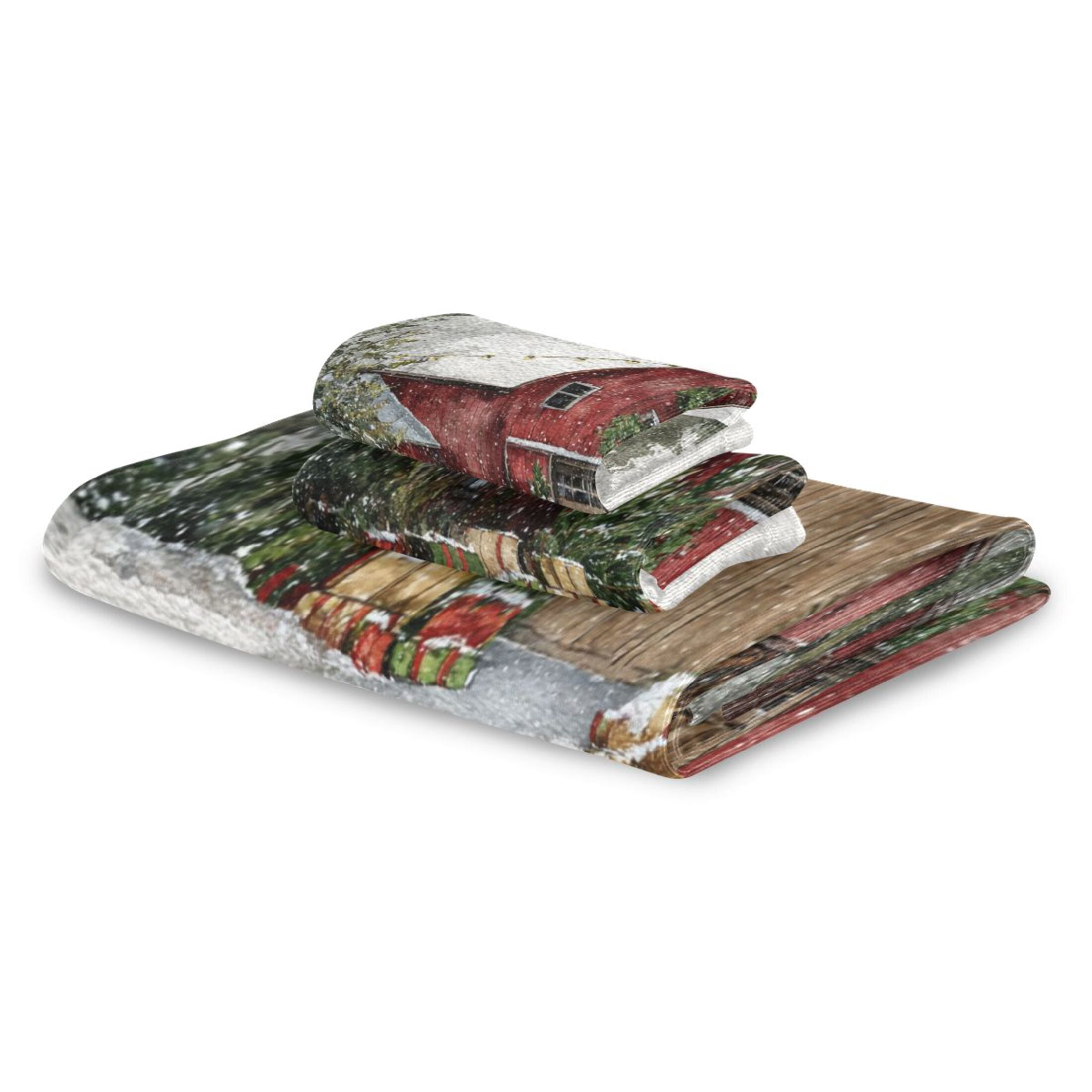 3 Piece Bath Towels Set Bath Towel, Hand Towel and Face Towel for Bathroom, Gym, Hotel Old Red Barn