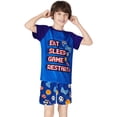 thumbnail image 4 of Beezizac Pajamas For Boys Fun Blue Gamer Short Sleeve 2-Piece PJ Set Kid Comfy Sleepwear Size 12, 4 of 8