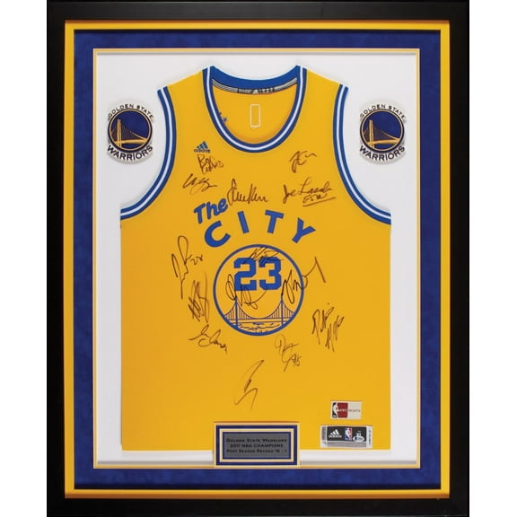 2016–17 Golden State Warriors NBA Champs Team Signed Jersey Beckett COA