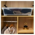 thumbnail image 6 of Plastic Underbed Storage Box, 40 Quart Clear Shallow Box with Wheels Set of 3, 6 of 7