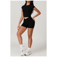 thumbnail image 3 of Conjuntos de entrenamiento for mujer, 2 piezas, sujetador deportivo, camiseta sin mangas, polainas de cintura alta, gimnasio, yoga, ropa activa, camiseta de entrenamiento for mujer, 3 of 7