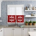 thumbnail image 6 of Hello Winter Kitchen Curtains and Valances Set, Snowflake Red Rod Pocket Window Valance 18 Inch Window Curtain Panels for Living Room Bedroom Laundry, 27.5x36in, 3 Pieces, 6 of 7