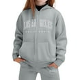 thumbnail image 3 of Kiijoy Little Girls Tracksuit Letter Print Fleece Lined Zip Up Hoodie Sweatpants Outfits, Sizes 5-14, 3 of 3