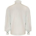 thumbnail image 4 of Brglopf Mens Pirate Shirts Retro Victorian Renaissance Ruffled Neckline Shirts Button Down Lantern Long Sleeve Shirt, 4 of 7