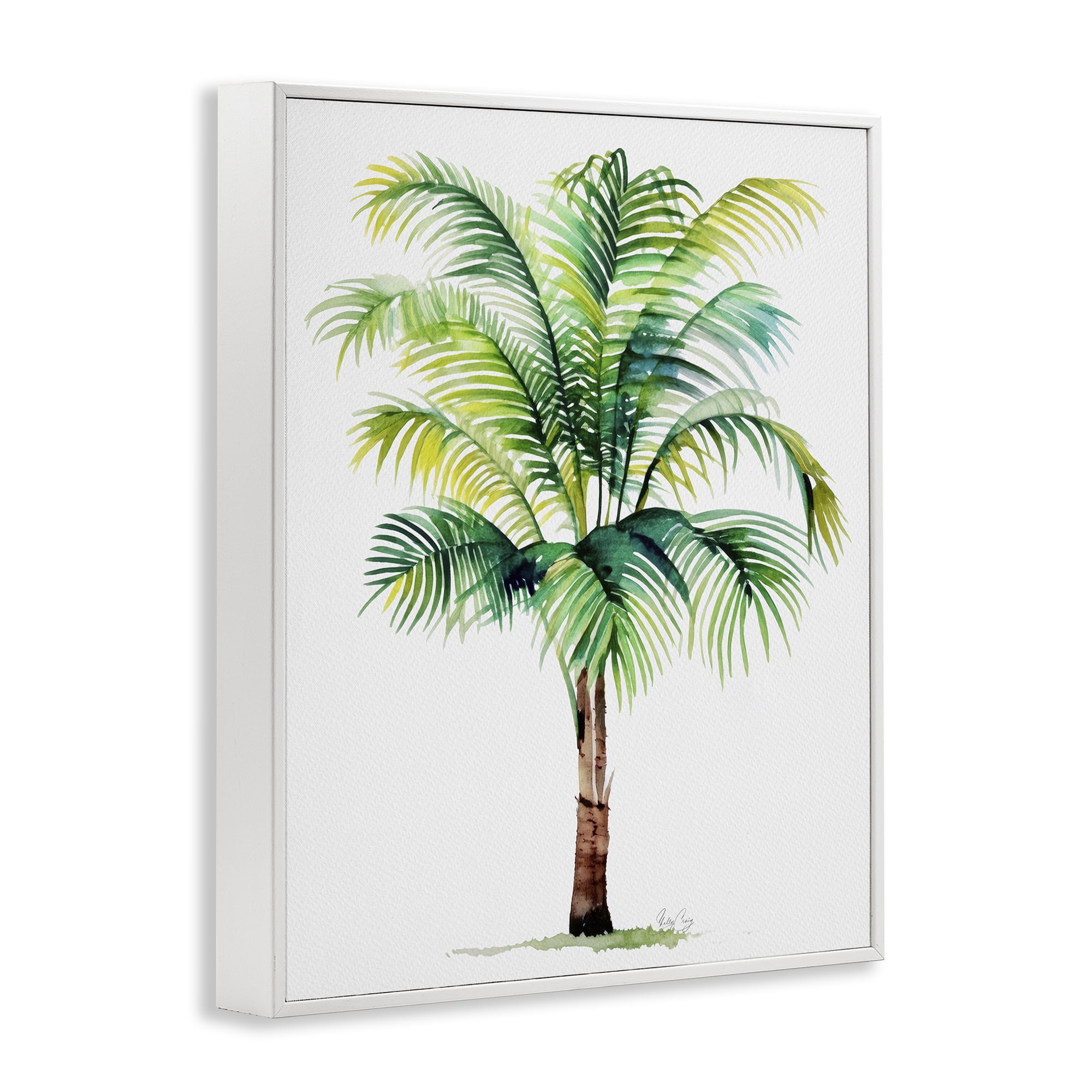 Stupell Industries Breezy Fronds Palm White Framed Giclee Art, design by Shelly Craig