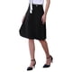 thumbnail image 4 of Falda acampanada sólida para mujer Inspire Chic, de cintura alta, casual, estilo A, midi, talla XL, negra, 4 of 5