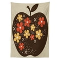 thumbnail image 3 of Ambesonne Modern Tablecloth Rectangular Table Cover, Vector Big Apple, 52"x70", Dark Brown Marigold, 3 of 4