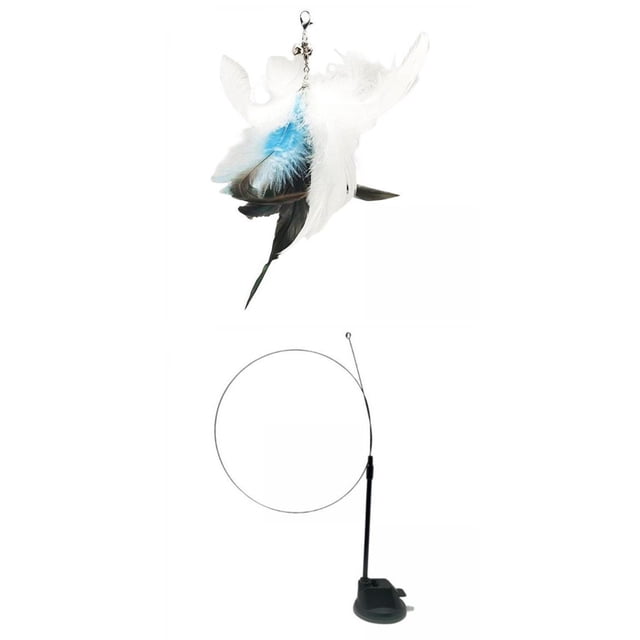 Juguete de plumas para gatos Colco reemplazo interactivo Blanco Negro 18cm